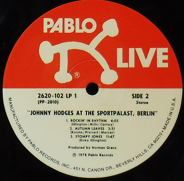 Johnny Hodges : At The Sportpalast, Berlin (2xLP, Album, Gat)