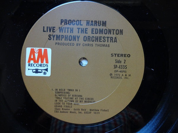 Procol Harum In Concert With The Edmonton Symphony Orchestra : Live (LP, Album, Pit)
