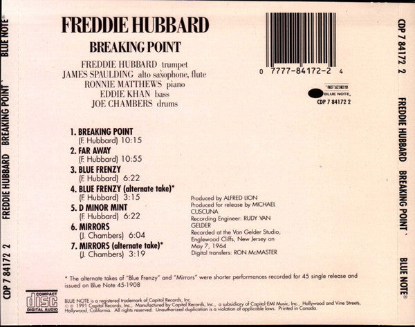 Buy Freddie Hubbard : Breaking Point (CD, Album, RE) Online for a