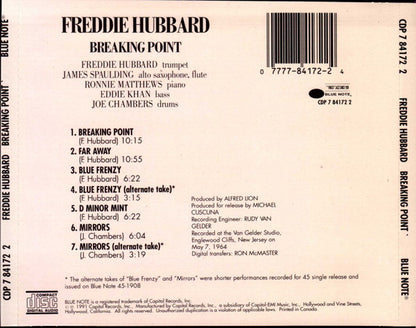 Freddie Hubbard : Breaking Point (CD, Album, RE)