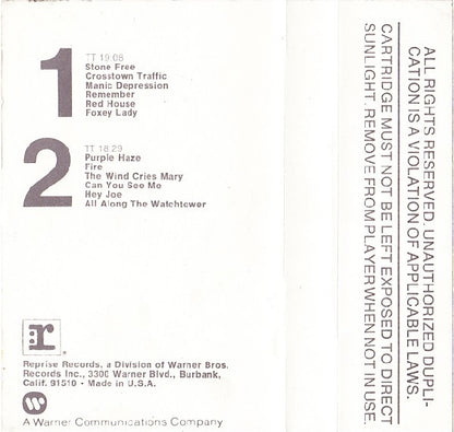 Jimi Hendrix : Smash Hits (Cass, Comp, RE)