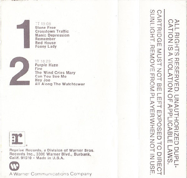 Jimi Hendrix : Smash Hits (Cass, Comp, RE)