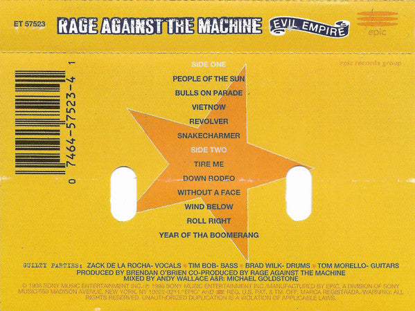 Rage Against The Machine : Evil Empire (Cass, Album)