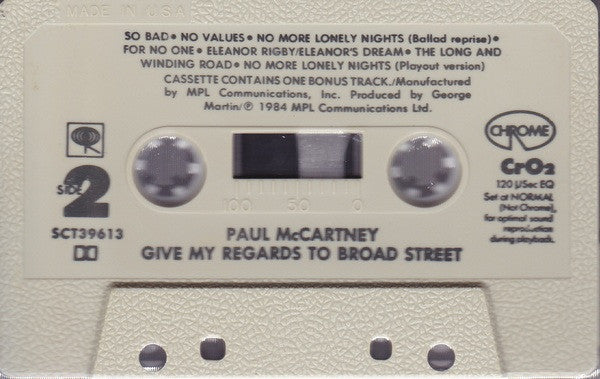 Paul McCartney : Give My Regards To Broad Street (Cass, Album, CrO)