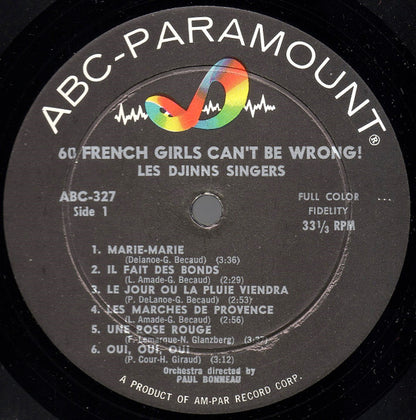 Les Djinns Singers* : 60 French Girls Can't Be Wrong! (LP, Comp, Mono)