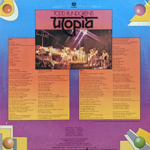 Utopia (5) : Todd Rundgren's Utopia (LP, Album, San)