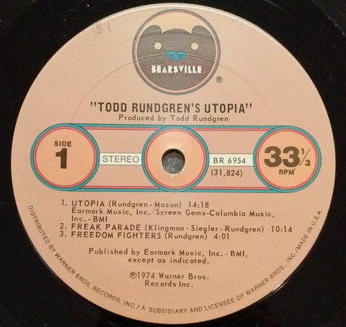 Utopia (5) : Todd Rundgren's Utopia (LP, Album, San)