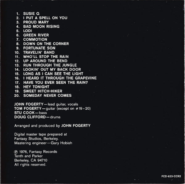 Creedence Clearwater Revival Featuring John Fogerty : Chronicle (The 20 Greatest Hits) (CD, Comp, Club)