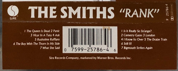 The Smiths : Rank (Cass, Album, SR,)