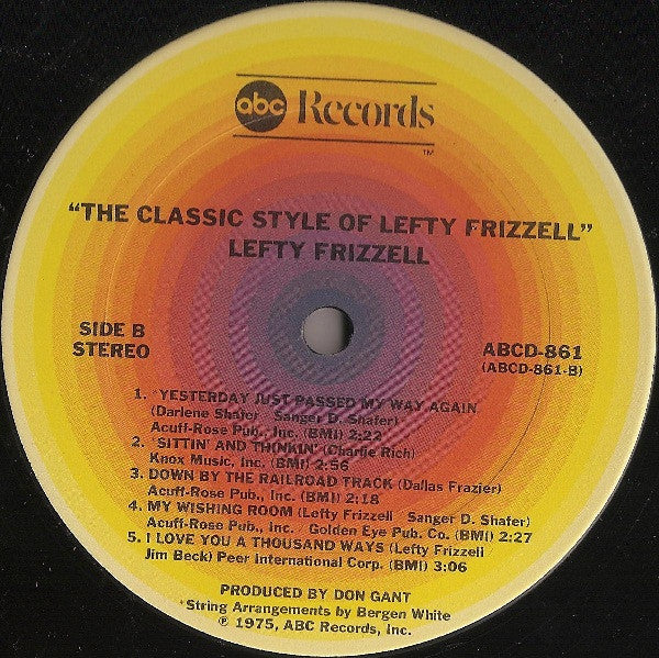 Buy Lefty Frizzell : The Classic Style Of Lefty Frizzell (LP