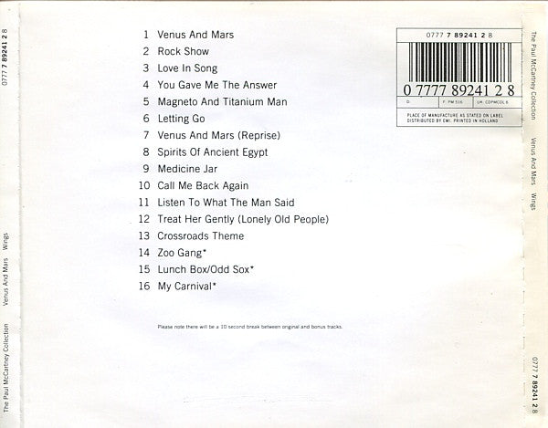 Wings (2) : Venus And Mars (CD, Album, RE)