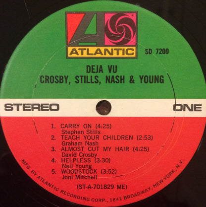Crosby, Stills, Nash & Young : Déjà Vu (LP, Album, ME,)