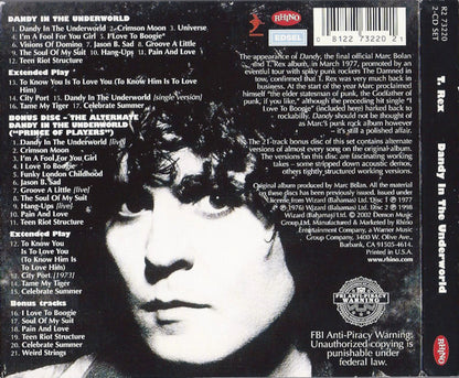 T. Rex : Dandy In The Underworld (CD, Album, RE, RM + CD, Comp, RE, RM + Comp)