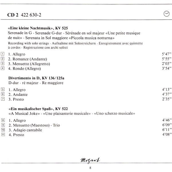 Wolfgang Amadeus Mozart : Divertimenti (Strings And Wind) (5xCD + Box, Comp, Sli)