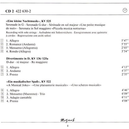 Wolfgang Amadeus Mozart : Divertimenti (Strings And Wind) (5xCD + Box, Comp, Sli)