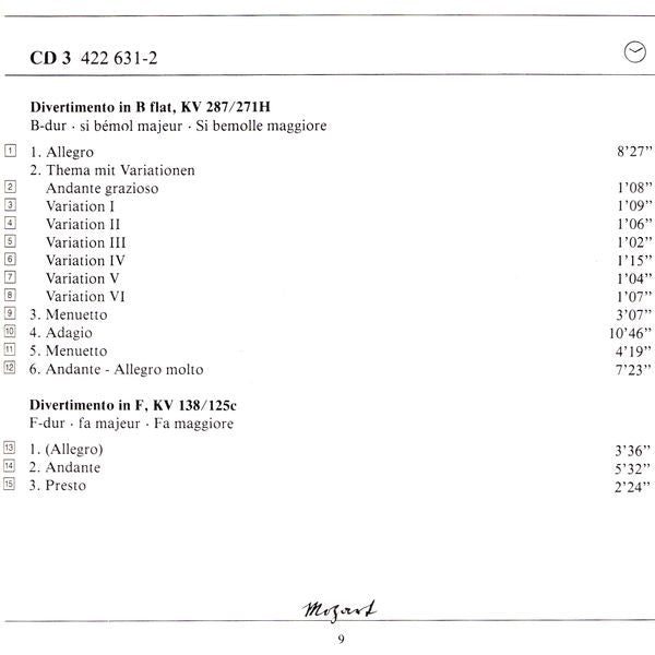 Wolfgang Amadeus Mozart : Divertimenti (Strings And Wind) (5xCD + Box, Comp, Sli)