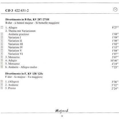 Wolfgang Amadeus Mozart : Divertimenti (Strings And Wind) (5xCD + Box, Comp, Sli)
