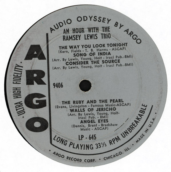The Ramsey Lewis Trio : An Hour With The Ramsey Lewis Trio (LP, Album, Mono, RP, Gre)