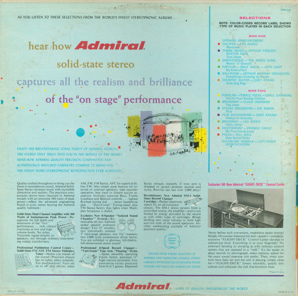 Various : Admiral Stereophonic Demonstration Record (LP, Comp)