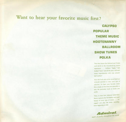 Various : Admiral Stereophonic Demonstration Record (LP, Comp)
