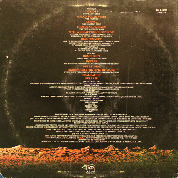 Jack Lancaster And Robin Lumley : Marscape (LP, Album)