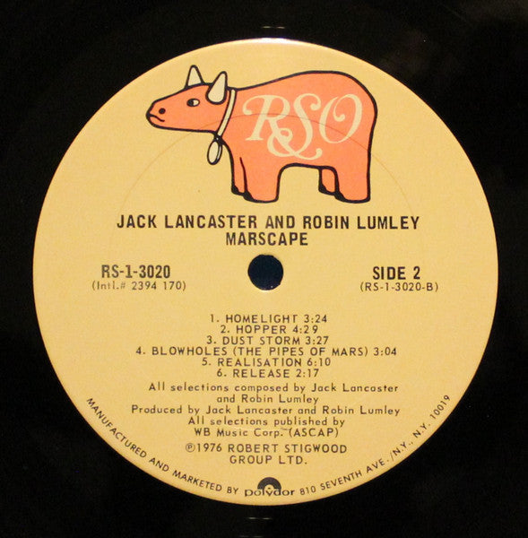 Jack Lancaster And Robin Lumley : Marscape (LP, Album)