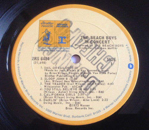 The Beach Boys : In Concert (2xLP, Album, Gat)