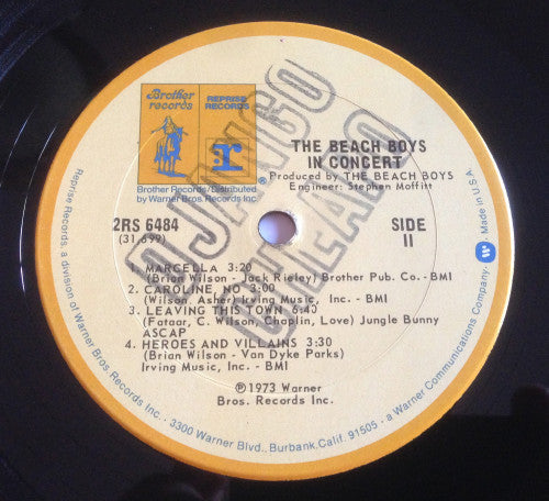 The Beach Boys : In Concert (2xLP, Album, Gat)