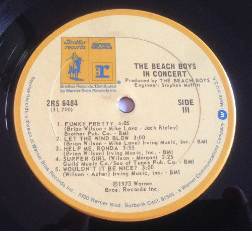 The Beach Boys : In Concert (2xLP, Album, Gat)