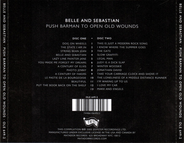 Belle And Sebastian* : Push Barman To Open Old Wounds (2xCD, Comp, RM)