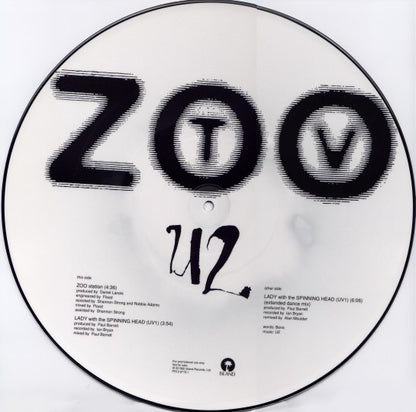 U2 : Zoo Station (12", Ltd, Pic, Promo)