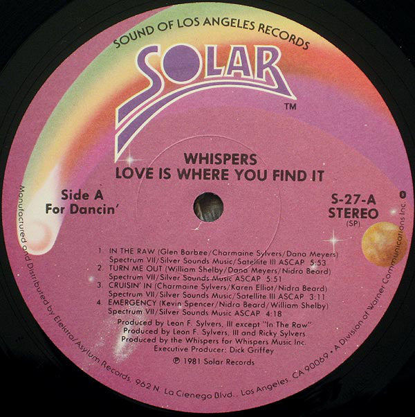 Buy Whispers* : Love Is Where You Find It (LP, Album, SP ) Online