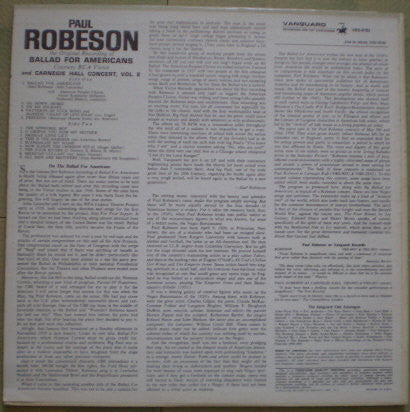 Robeson* : Ballad For Americans / Carnegie Hall Concert, Vol. 2 (LP, Album, Mono)