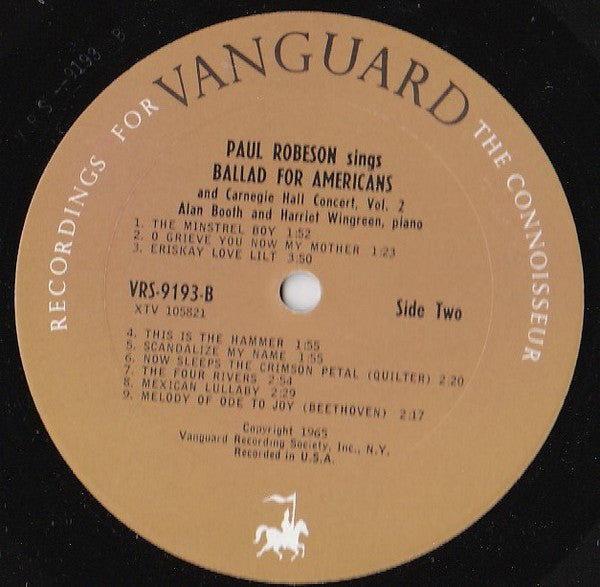 Robeson* : Ballad For Americans / Carnegie Hall Concert, Vol. 2 (LP, Album, Mono)