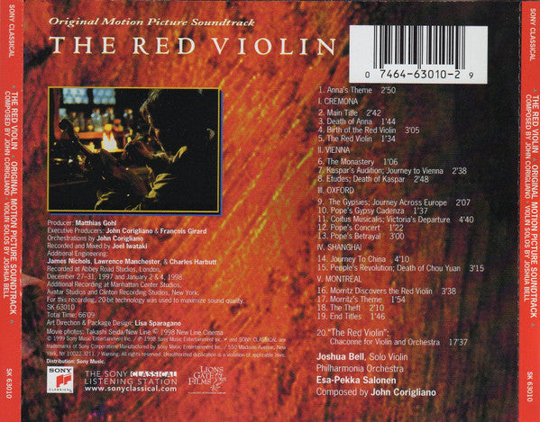 John Corigliano : The Red Violin (Original Motion Picture Soundtrack) (CD, Album)