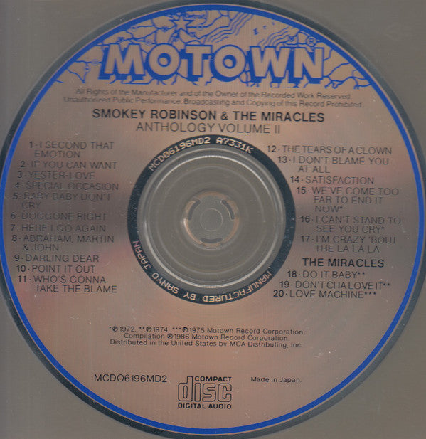 Smokey Robinson & The Miracles* : Anthology (2xCD, Comp, RE)