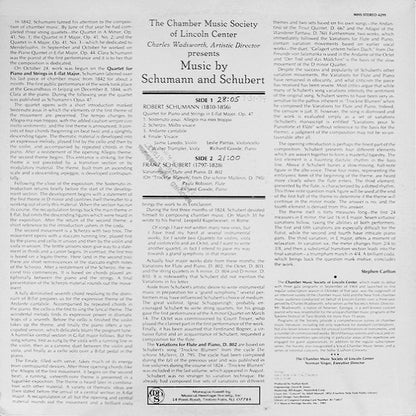 Schumann* / Schubert* : The Chamber Music Society Of Lincoln Center, Charles Wadsworth : Music By Schumann And Schubert (LP)