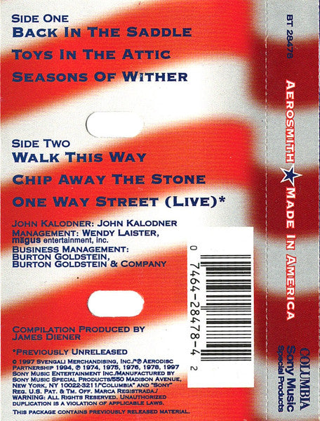Aerosmith : Made In America (Cass, Comp)