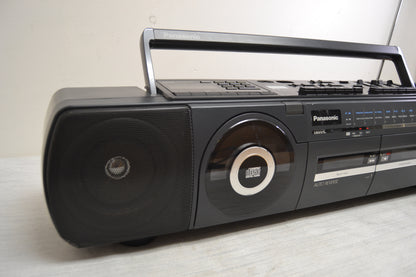 Panasonic RX-DT50, Vertical CD Player Stereo AM / FM Radio Dual Cassette 1980's 8 Fully Serviced * New Belts