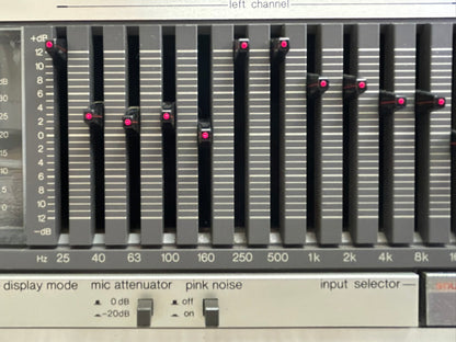 Technics SH-8055 Stereo Graphic Equalizer with Spectrum Analyzer and Technics RP-3215E Condenser Microphone * Fully Serviced