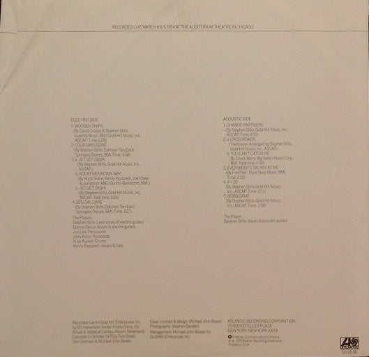 Stephen Stills : Stephen Stills Live (LP, Album, RI )