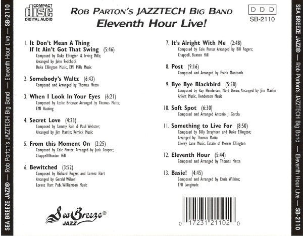 Rob Parton's Jazztech Big Band : Eleventh Hour Live! (CD, Album)