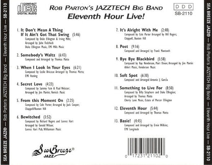 Rob Parton's Jazztech Big Band : Eleventh Hour Live! (CD, Album)