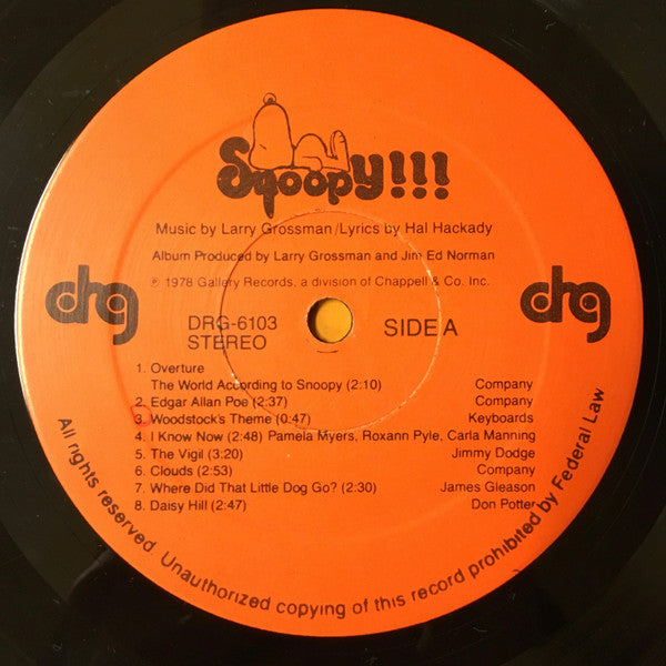 Warren Lockhart, Hal Hackady : Snoopy!!! (The New Musical Entertainment) (LP, Album)