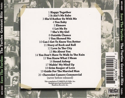 The Turtles : Save The Turtles: The Turtles Greatest Hits (CD, Comp)