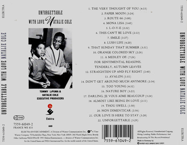 Natalie Cole : Unforgettable With Love (CD, Album, Pur)