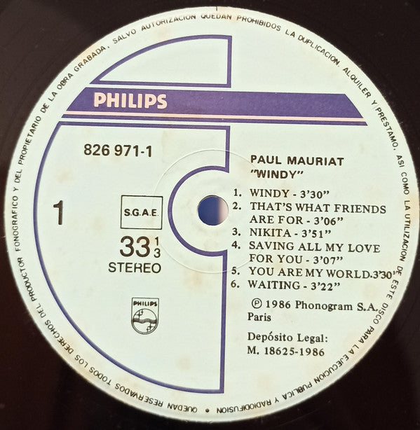 Buy Paul Mauriat : Windy (LP) Online for a great price – The