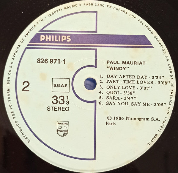 Paul Mauriat : Windy (LP)