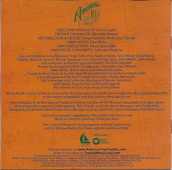 Casey Kasem Presents Various : America's Top Ten Through The Years: 1970s - The Singers/Songwriters (CD, Comp)