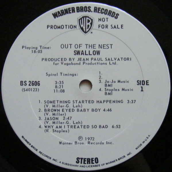 Swallow (10) : Out Of The Nest (LP, Promo)
